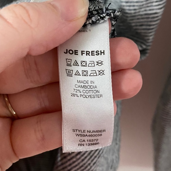 Joe Fresh Black & White Striped Zip Up Hoodie | M - Picture 7 of 8